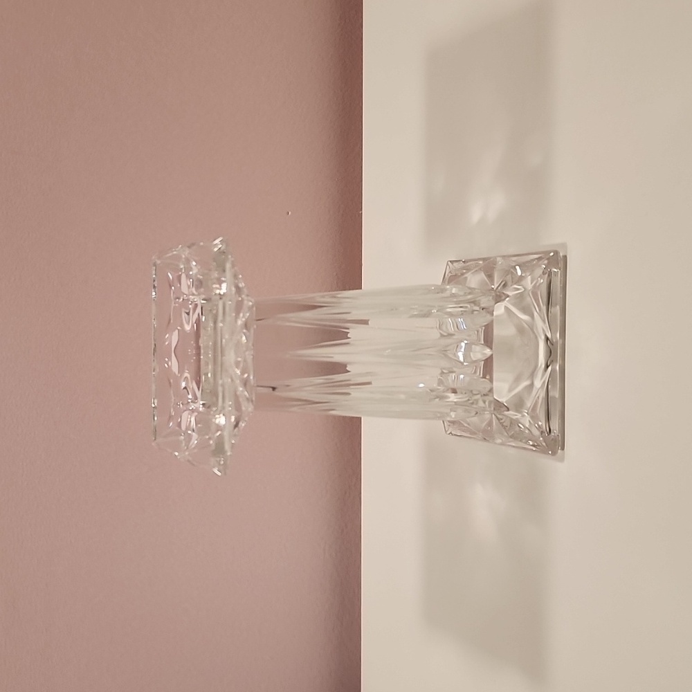 Rare Find! Vintage PartyLite Quad Prism Pedistal 24% Lead Crystal 7in x 4in